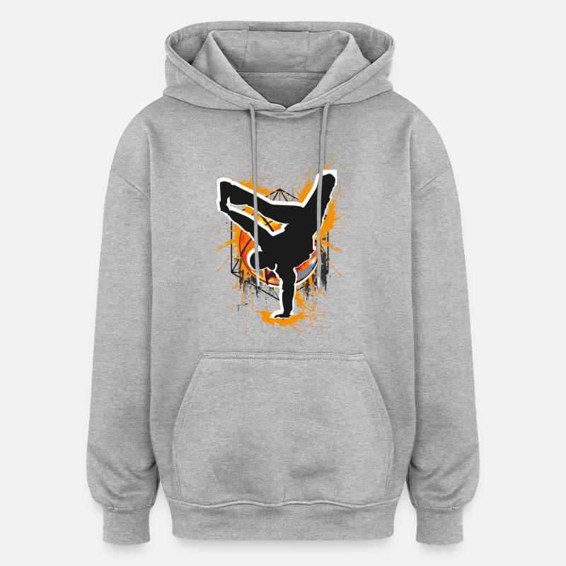 Breakdance - Breakdancer - Breakdancing - Bboy - Sweat à capuche oversize unisexe - gris chiné