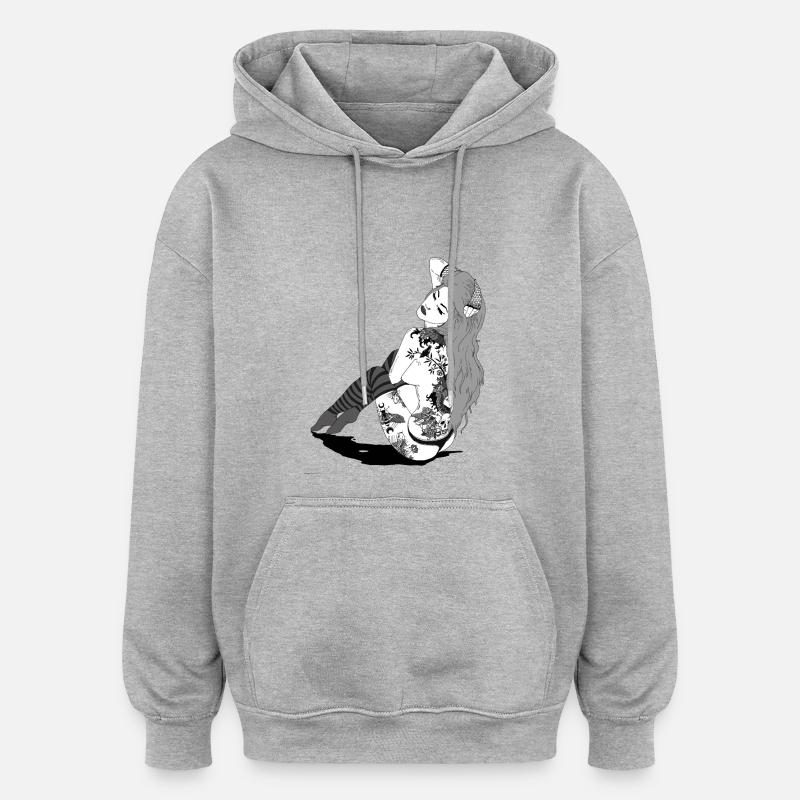 882EB5CC 391F 4E34 A595 06EB4ADAD40E - Oversized Unisex Hoodie - Grau meliert
