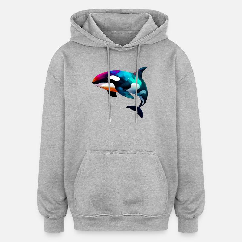 Orque - Sweat à capuche oversize unisexe - gris chiné