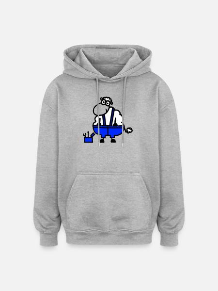 Craftsman's sheep, hero of labor - Oversized Unisex Hoodie - heather grey