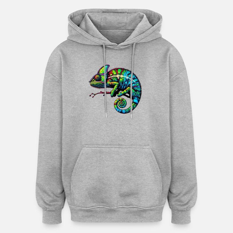Chamäleon - Oversized Unisex Hoodie - Grau meliert