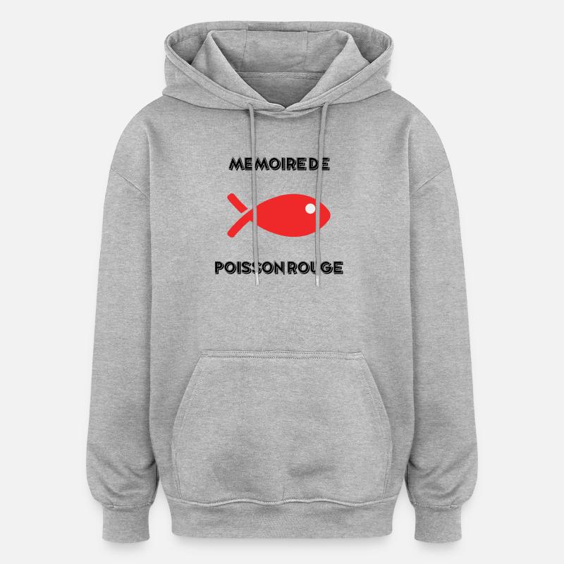 POISSON. MEMOIRE - Sweat à capuche oversize unisexe - gris chiné