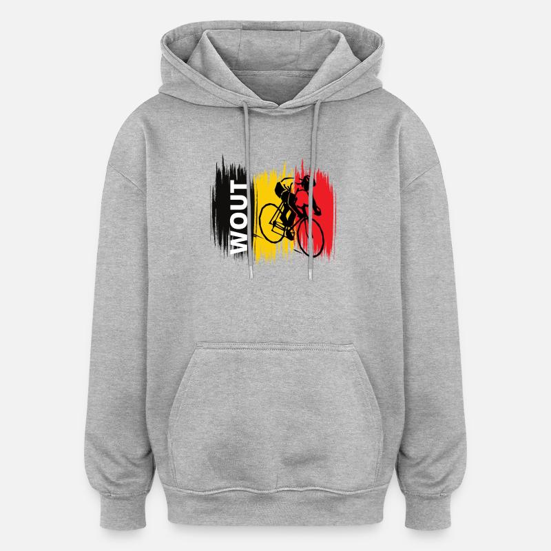 Wout Van Aert - Chamption-Radfahrer - Oversized Unisex Hoodie - Grau meliert