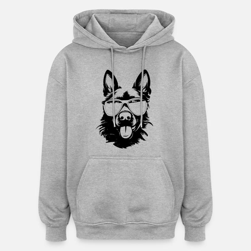Cooler Schäferhund - Oversized Unisex Hoodie - Grau meliert