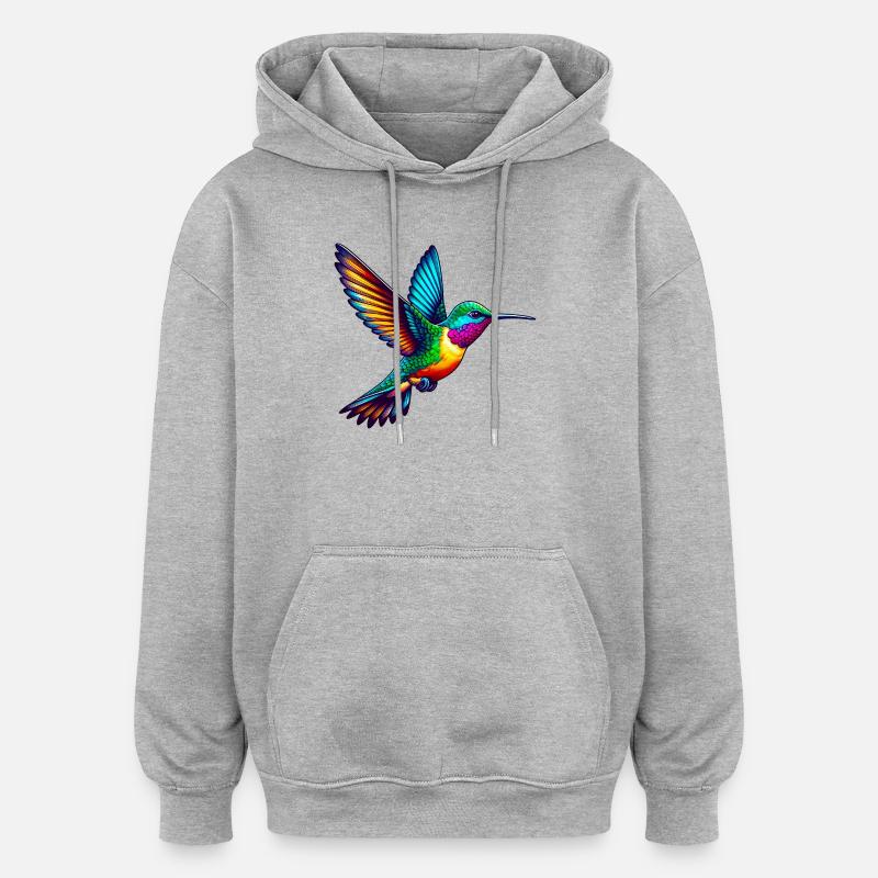 Colibri - Sweat à capuche oversize unisexe - gris chiné