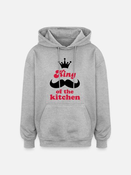 Cooking apron with funny saying - Oversized Unisex Hoodie - heather grey