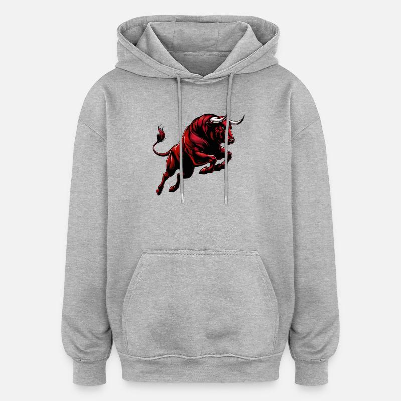 Bull - Oversized Unisex Hoodie - heather grey