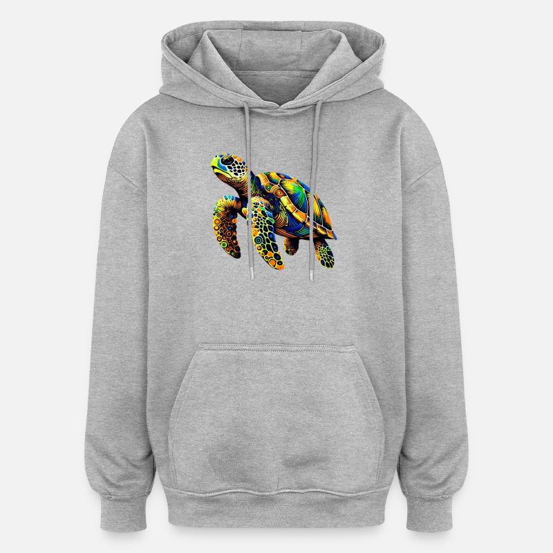 Tortue - Sweat à capuche oversize unisexe - gris chiné