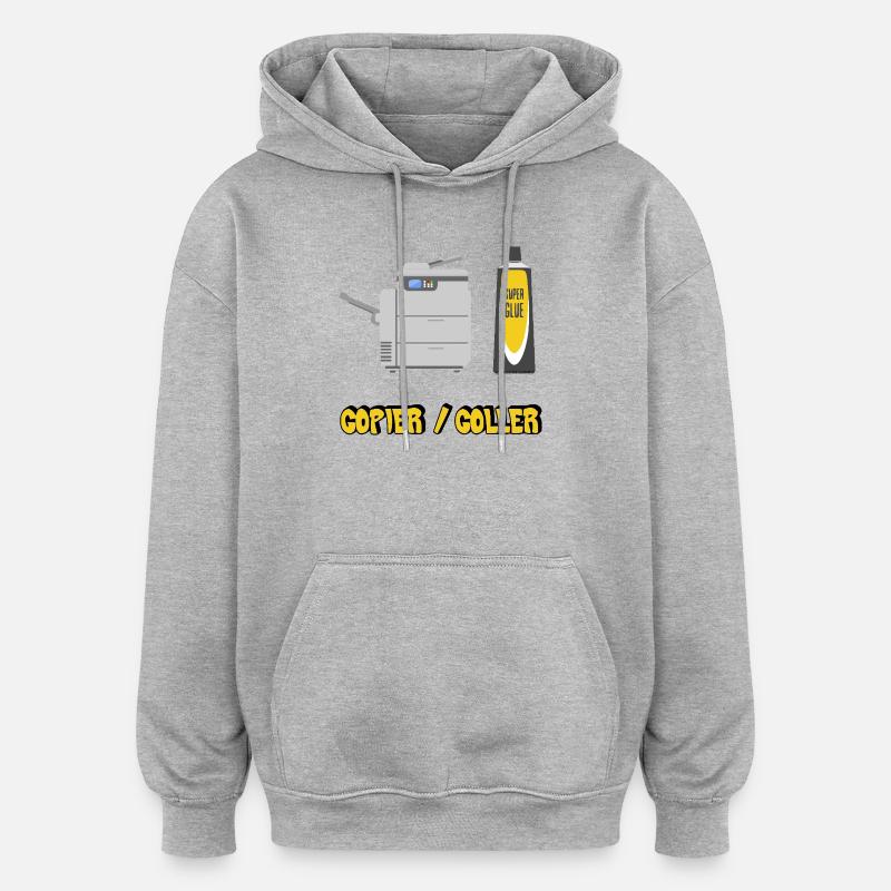 Copier coller - Sweat à capuche oversize unisexe - gris chiné