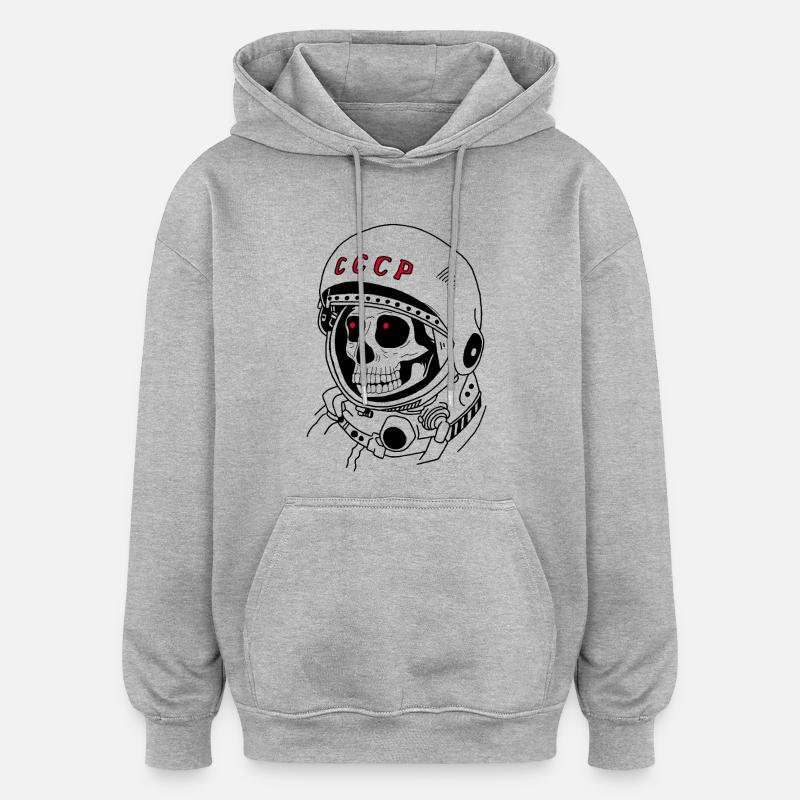 Schädel eines sowjetischen Astronauten - Oversized Unisex Hoodie - Grau meliert