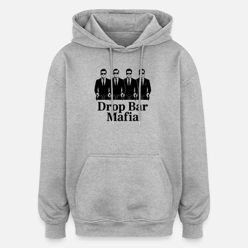 Drop Bar Mafia – Cyclisme rétro - Sweat à capuche oversize unisexe - gris chiné