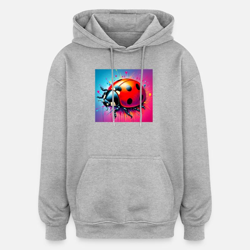 coccinelle - Sweat à capuche oversize unisexe - gris chiné