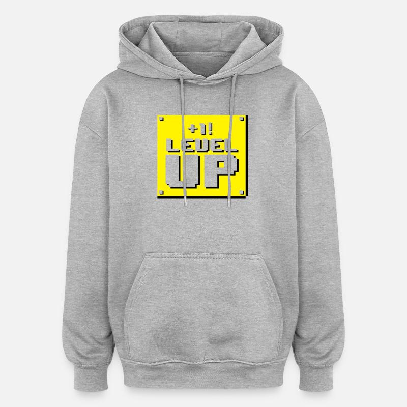 Panneau de mise à niveau - Sweat à capuche oversize unisexe - gris chiné