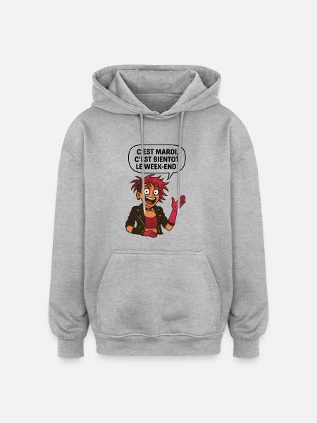It's Tuesday! It's almost the weekend! - Oversized Unisex Hoodie - heather grey
