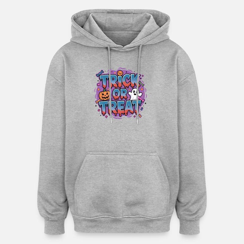 Halloween T-Shirt Süßes oder Saures. - Oversized Unisex Hoodie - Grau meliert