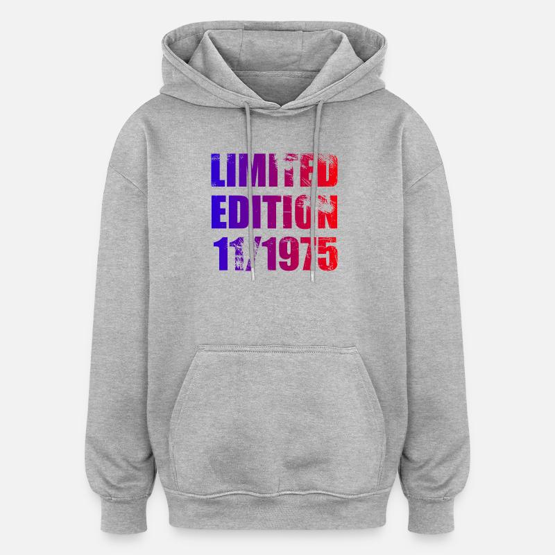 50e anniversaire Edition limitée 11/1975 - Sweat à capuche oversize unisexe - gris chiné