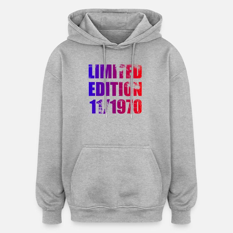 55e anniversaire Edition limitée 11/1970 - Sweat à capuche oversize unisexe - gris chiné