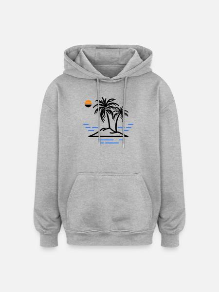 Palm Island - Oversized Unisex Hoodie - heather grey
