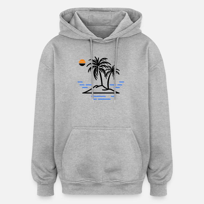 Palm Island - Oversized Unisex Hoodie - heather grey