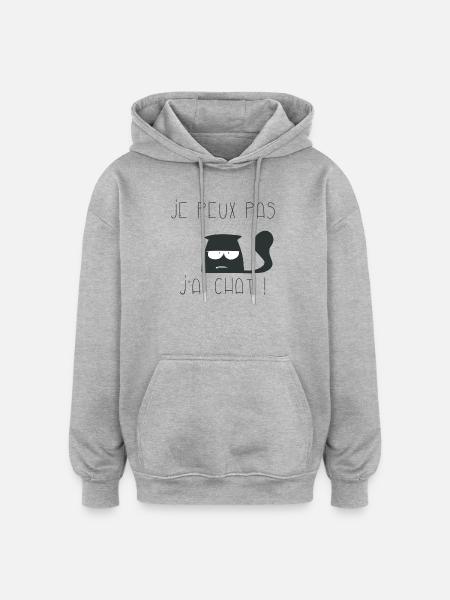 Je peux pas j'ai chaut blazé - Sweat à capuche oversize unisexe - gris chiné