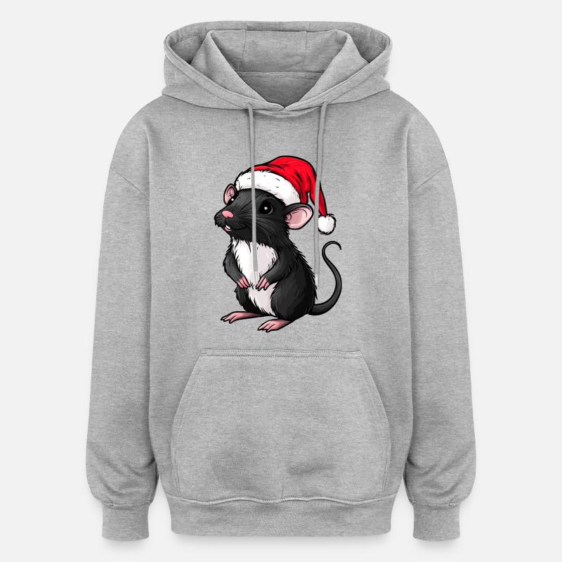 Julerotte - Oversize unisex hoodie - grå meleret