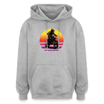 Direkte Motocross Aussage - Oversized Unisex Hoodie - Grau meliert - Vorne - Noah (186cm)
