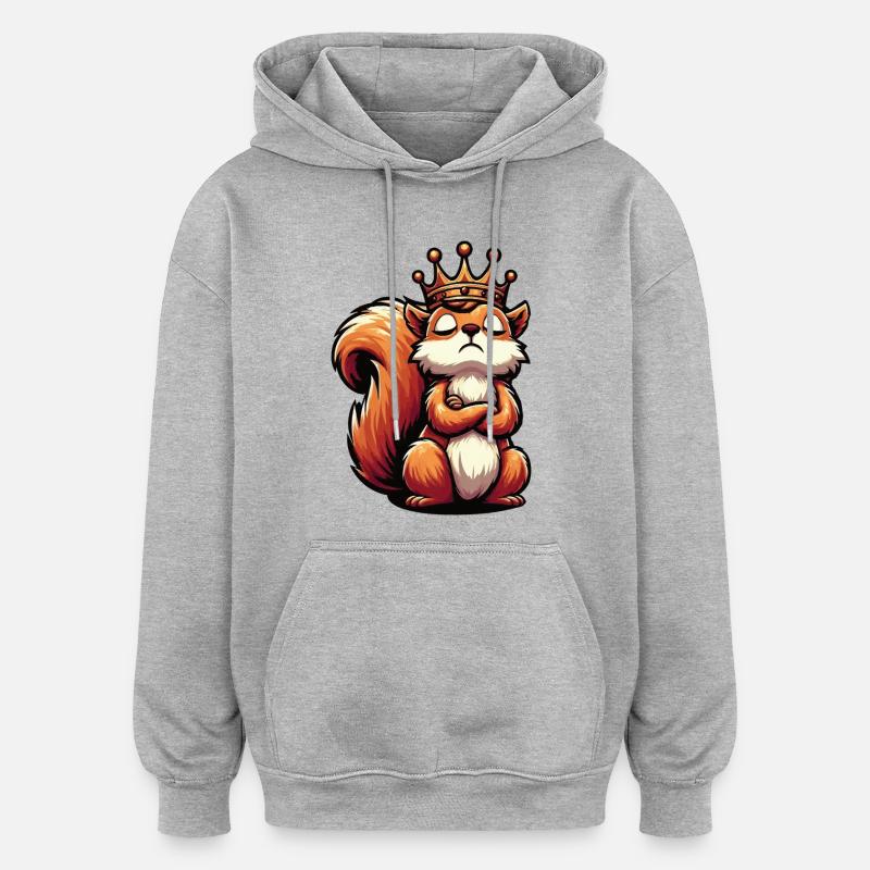 Eichhörnchen Eichhorn Eichhörnchenliebhaber Nager - Oversized Unisex Hoodie - Grau meliert