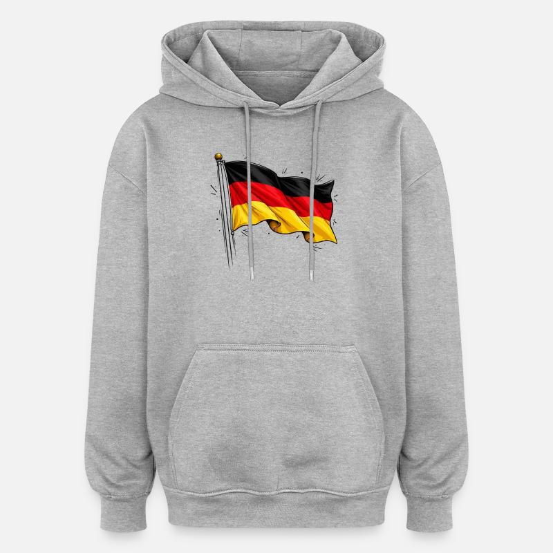 Drapeau allemand - Sweat à capuche oversize unisexe - gris chiné