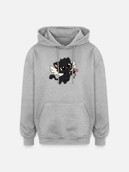 Cats Cupid Kawaii - Oversized Unisex Hoodie - heather grey