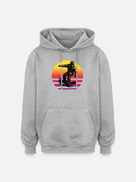 A motif just for snowboarding - Oversized Unisex Hoodie - heather grey