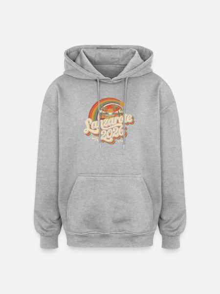 Lanzarote 2026 Beach Retro - Oversized Unisex Hoodie - heather grey