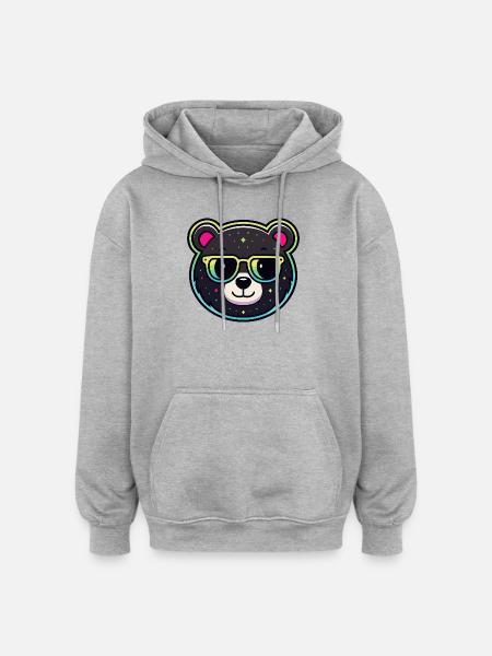 Astral Bear Sonnenbrille - Oversized Unisex Hoodie - Grau meliert