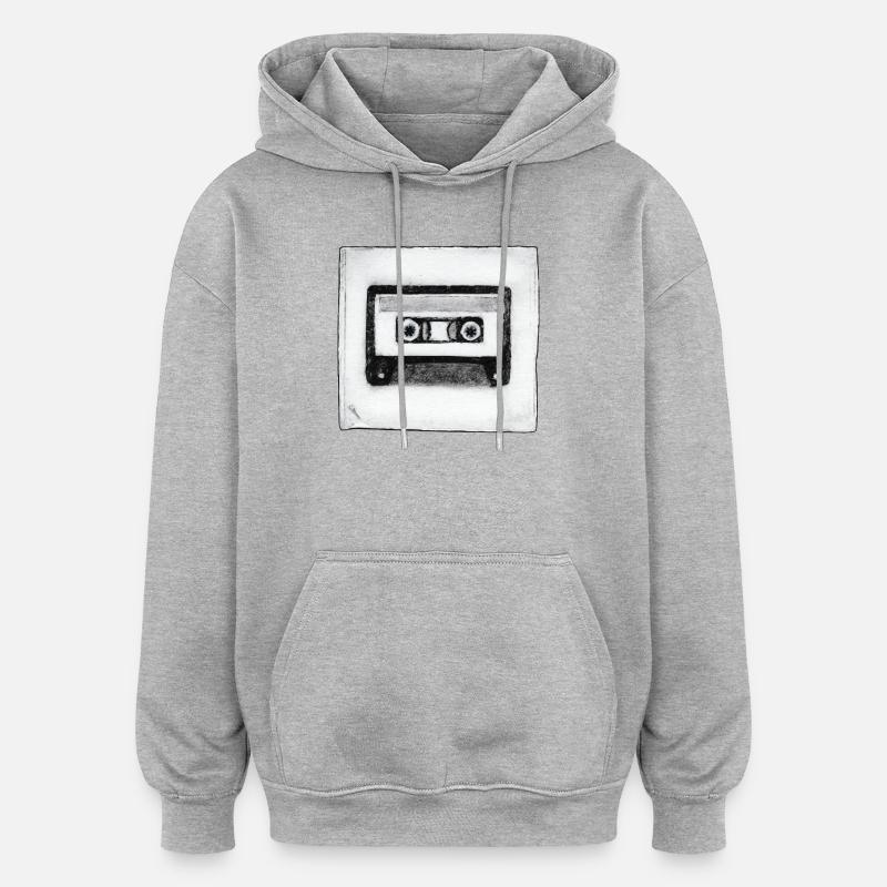 Cassette - œuvres sculptées à la main - Sweat à capuche oversize unisexe - gris chiné