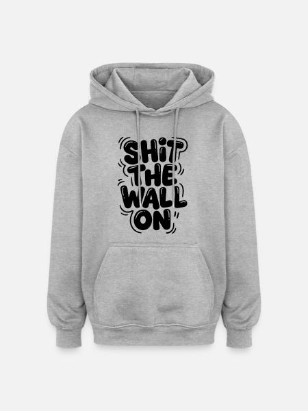 Arrête le mur - Sweat à capuche oversize unisexe - gris chiné
