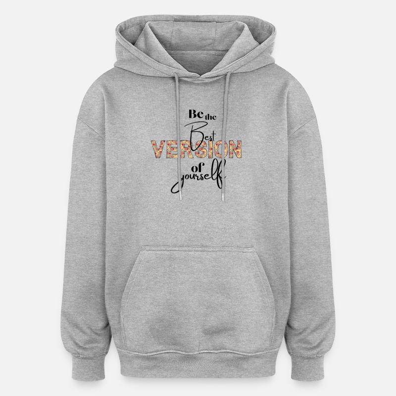 Version Florale Typo - Oversized Unisex Hoodie - Grau meliert