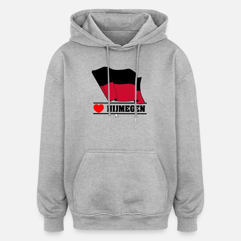 J’adore Nimègue - Sweat à capuche oversize unisexe - gris chiné