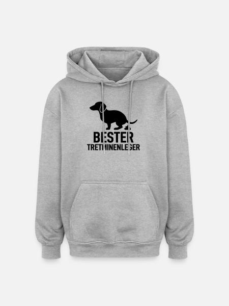 Bester Tretminenleger Dackel - Oversized Unisex Hoodie - Grau meliert