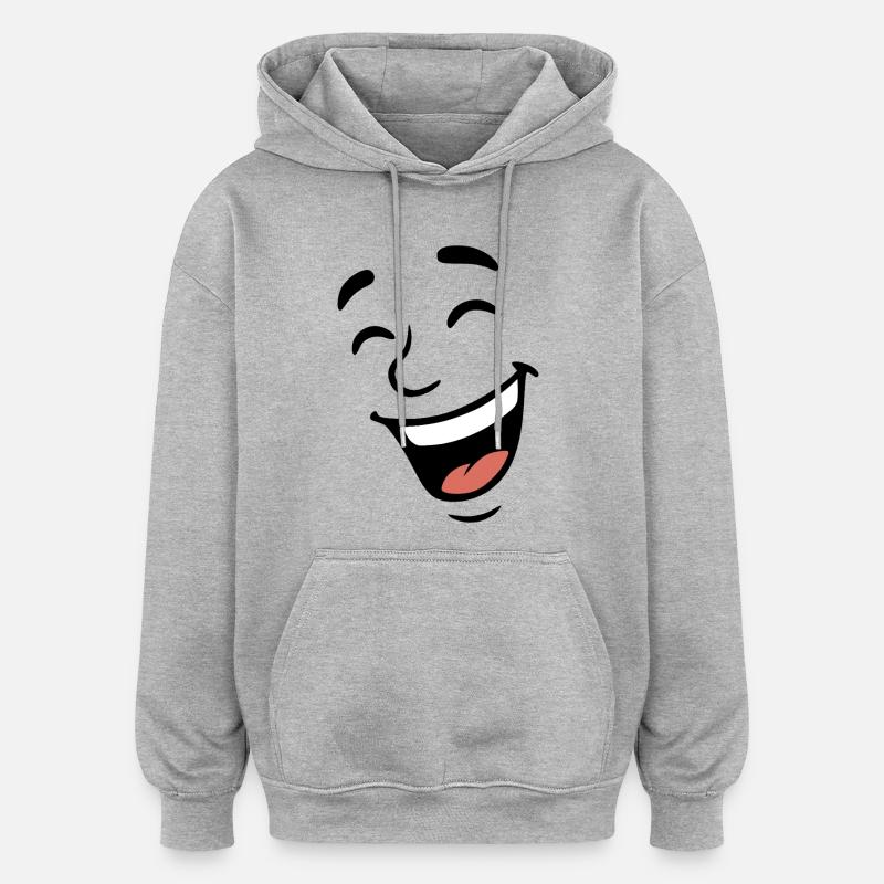 Face Laugh - Oversized Unisex Hoodie - heather grey