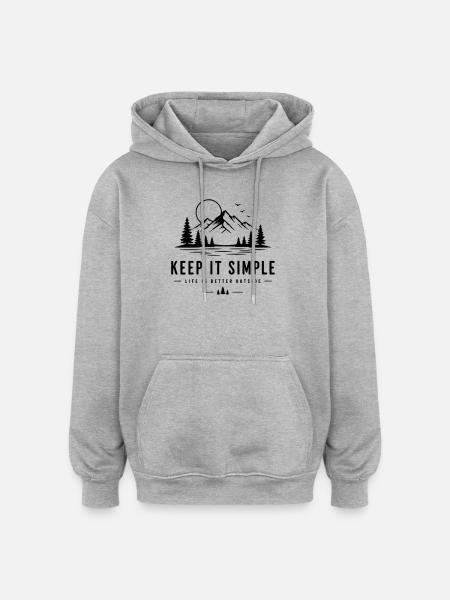 keep it simple - Oversized Unisex Hoodie - heather grey