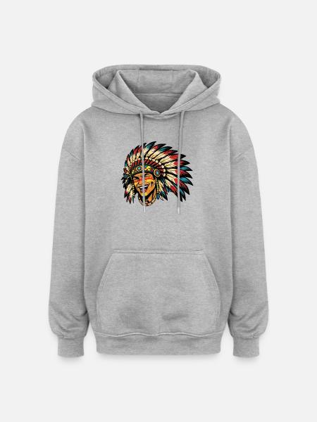 Chef Rouge Rieur - Sweat à capuche oversize unisexe - gris chiné
