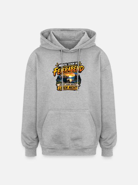Feierabend am See Relax - Oversized Unisex Hoodie - Grau meliert
