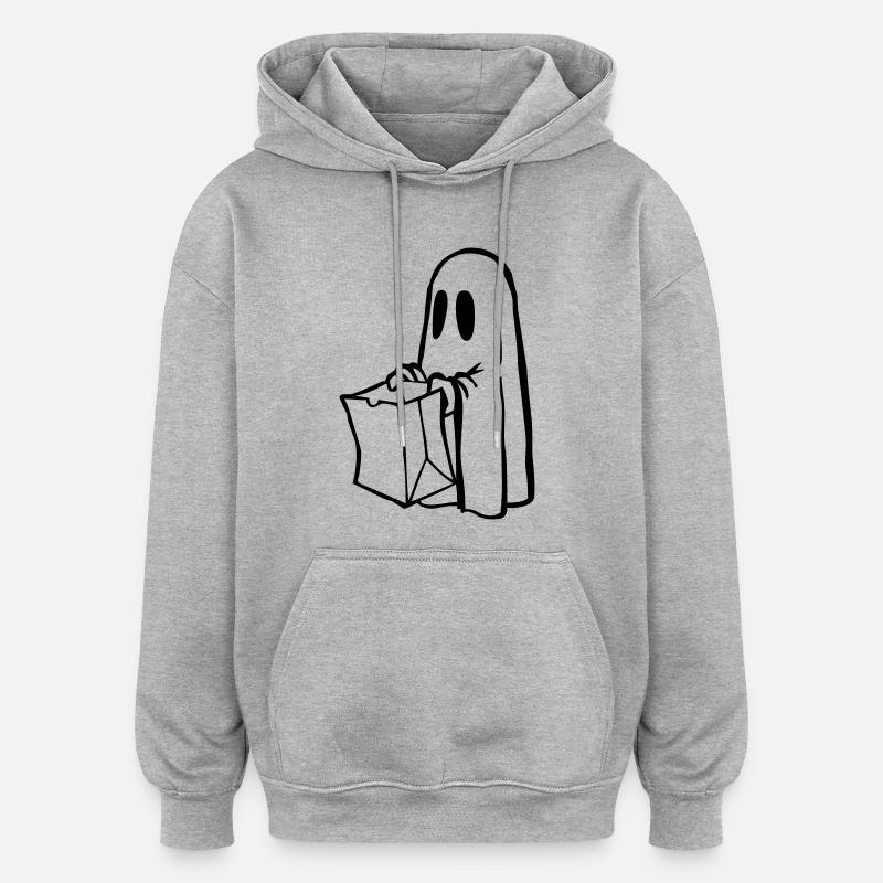 Fantôme - Sweat à capuche oversize unisexe - gris chiné