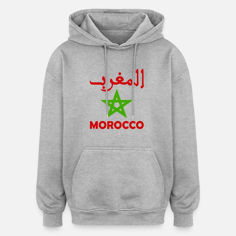 Maroc - Sweat à capuche oversize unisexe - gris chiné