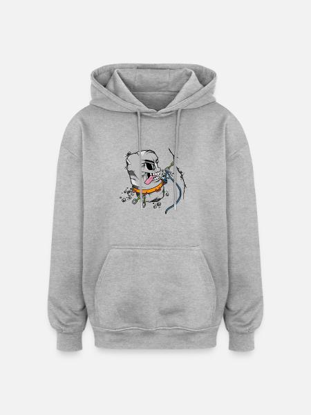 Klatring - Kletter T-shirt - Oversize unisex hoodie - grå meleret