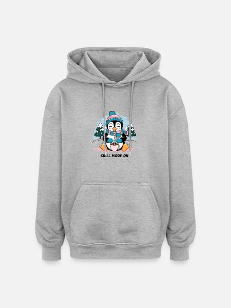 Chill Mode On - Oversized Unisex Hoodie - heather grey