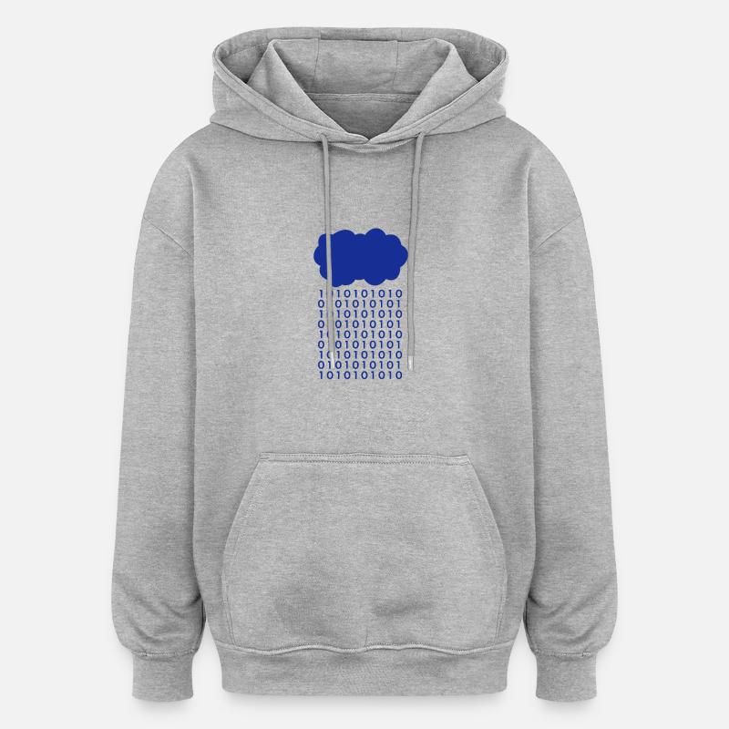 Bit Regen Wolke Informatiker - Oversized Unisex Hoodie - Grau meliert