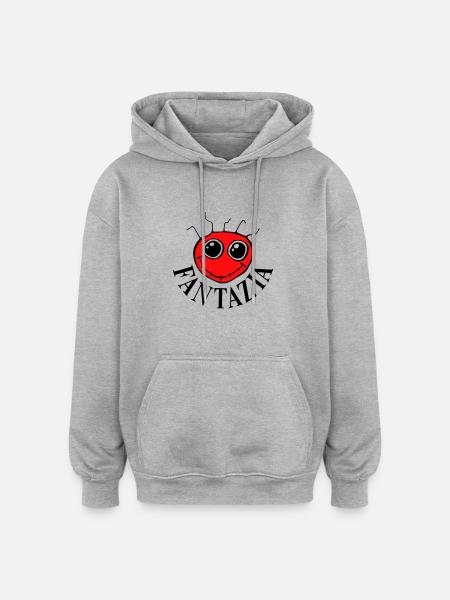 2 Colour Fantazia Smiley Face - Oversized Unisex Hoodie - heather grey
