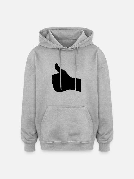thumb up - Oversized Unisex Hoodie - heather grey