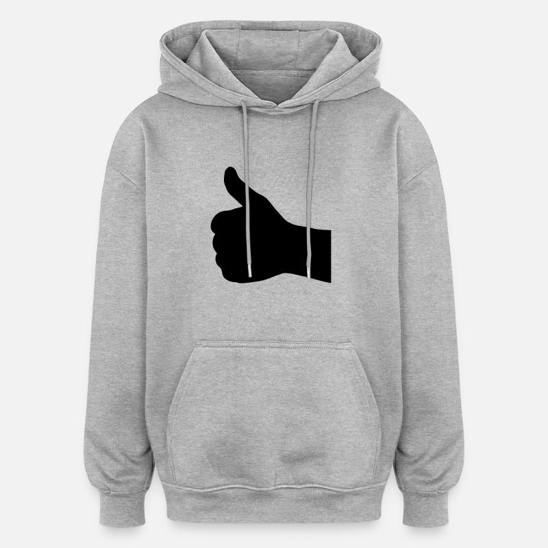 thumb up - Oversized Unisex Hoodie - heather grey