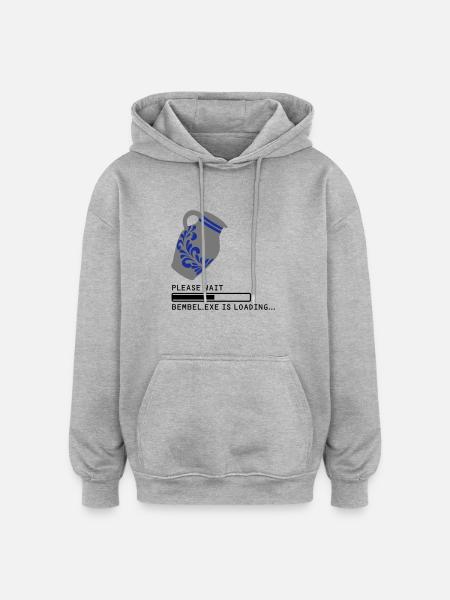 Bembel.EXE Loading... - Oversized Unisex Hoodie - Grau meliert